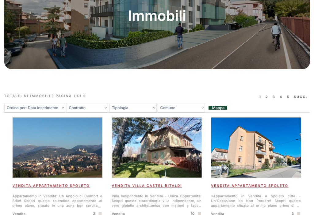 Realizzato il nuovo sito web per l’agenzia Immobiliare Studio Spoleto con sincronizzazione automatica degli immobili
